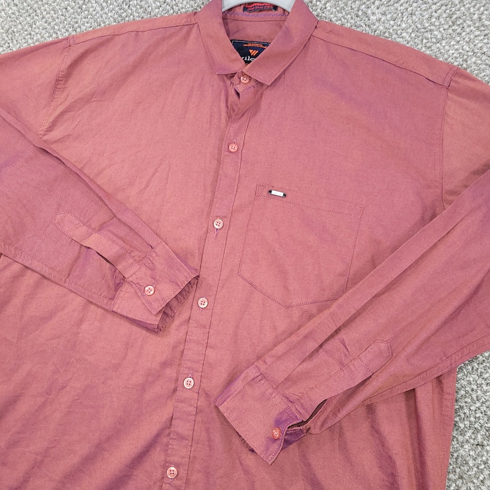 Vintage Wilcox Mens 3XL Long Sleeve Button Down Shirt Mauve Rose Classic Fit